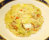 シャキシャキキャベツと豚ミンチの焼き飯