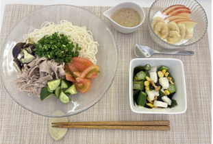ごま香る夏野菜そうめん
